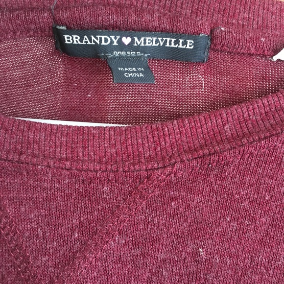 Maroon Brandy Melville heavy long sleeve - Picture 3 of 4